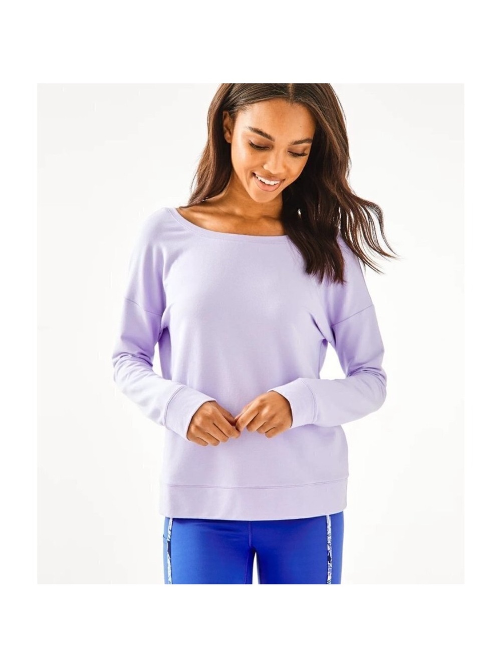 Lilly Pulitzer Lavender Dillon Long-Sleeve Pullover Multi Color Tieback